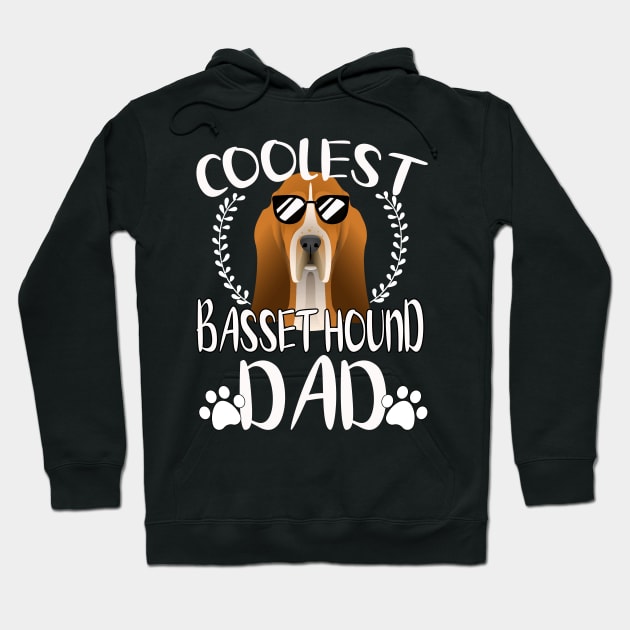 Glasses Coolest Basset Hound Dog Dad Hoodie by mlleradrian